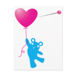 YOU PRICK teddy bear with Balloon Postcards