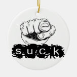 You Suck Finger Pointing Christmas Tree Ornaments
