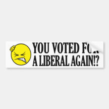 You voted for a liberal again!? bumper sticker