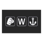 You W Anchor Rectangle Stickers