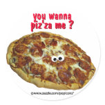 'you wanna piz'za me?' humourous parody Sticker