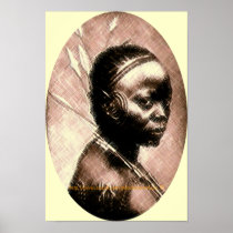 Young African Yuli Ikelemba girl-Cross Hatch art Print