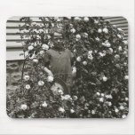 Young Boy in Rose Bush mousepads