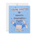 Young Boy Kindergarten Blue Graduation Invitation