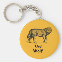 Young Cherokee Wolf Keychains