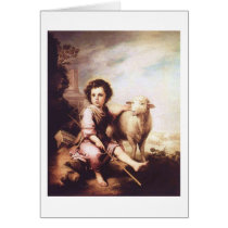Young Christ as the good shepherd circa 1660 Greeting Cards