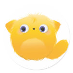 Young Cute Furry Monster Stickers