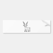 Young Deer in Black and White Sketch Bumper Sticker