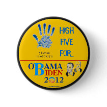YOUNG DEMOCRATS High Five for OBAMA/BIDEN 2012 pol Pinback Button