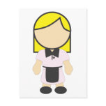 Young Female Waiting Staff postcards