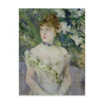 Young girl in a ball gown, 1879 post card