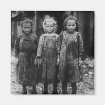 Young Girl Oyster Shuckers, early 1900s Refrigerator Magnet