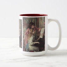 Young Girls at the Piano, Renoir Impressionism Art Mugs