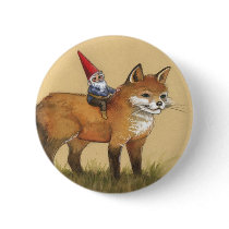 Young Gnome and Fox Button