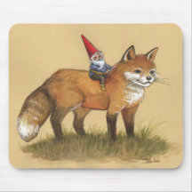 Young Gnome and Fox Mousepad