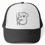 Young Koala in a Tree in Black and White Sketch hats