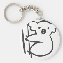Young Koala in a Tree in Black and White Sketch Key Chains