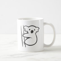Young Koala in a Tree in Black and White Sketch Coffee Mug