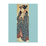 Young lady holding a cat by Ikeda, Eisen Ukiyoe Post Cards