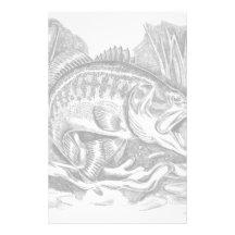 Young Largemouth Bass Custom Stationery