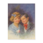 Young Love, Vintage Girl & Boy Valentine Portrait Postcards