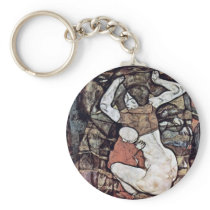 Young Mother By Schiele Egon Key Chain