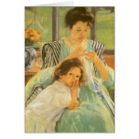 Young Mother Sewing by Mary Cassatt, Vintage Art Greeting Cards