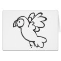 Young Parrot Flying in Black and White Sketch cards