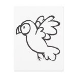 Young Parrot Flying in Black and White Sketch postcards