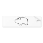 Young Pig in Black and White Sketch bumper stickers