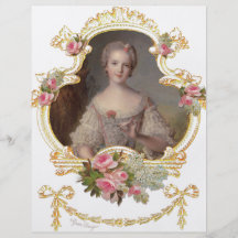 Young Queen Marie Antoinette Pink Roses Cards Flyer Design
