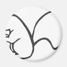 Young Squirrel in Black and White Sketch Fridge Magnets