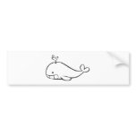 Young Whale Spouting Off in Black and White Sketch Bumper Sticker