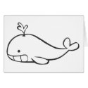 Young Whale Spouting Off in Black and White Sketch cards