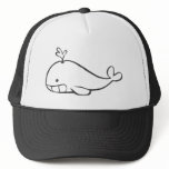 Young Whale Spouting Off in Black and White Sketch hats