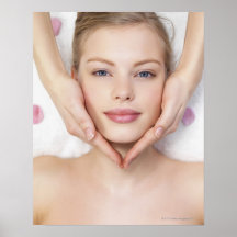 Young woman getting massage print
