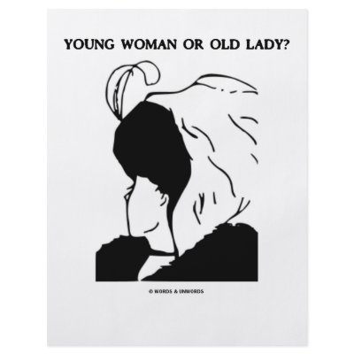 Young Woman Or Old Lady? (Optical Illusion) Flyers by wordsunwords
