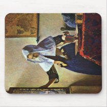 Young Woman With A Water Pitcher.,  By Johannes Ve Mousepads
