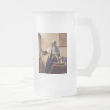 Young Woman with a Water Pitcher Coffee Mugs