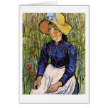 Young Woman with Straw Hat, Vincent van Gogh cards