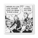 younger mother rides a bike magnets