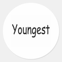 Youngest Round Sticker