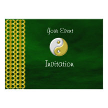 Your Event Green ying yang Invitation