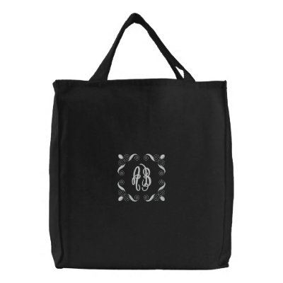 Your initial. Customisable Black & White Monogram Canvas Bags Your initial. Customisable Black & White Monogram Canvas Bags