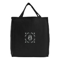 Your initial. Customisable Black & White Monogram Canvas Bags