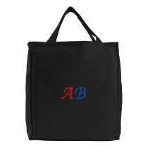 Your initials. Red & Blue Monogram. Custom Bag