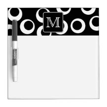 Your Letter. Black and White Monogram. Fun Pattern