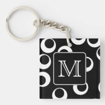 Your Letter. Black and White Monogram. Fun Pattern