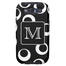 Your Letter. Black and White Monogram. Fun Pattern