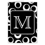 Your Letter. Black and White Monogram. Fun Pattern Greeting Cards